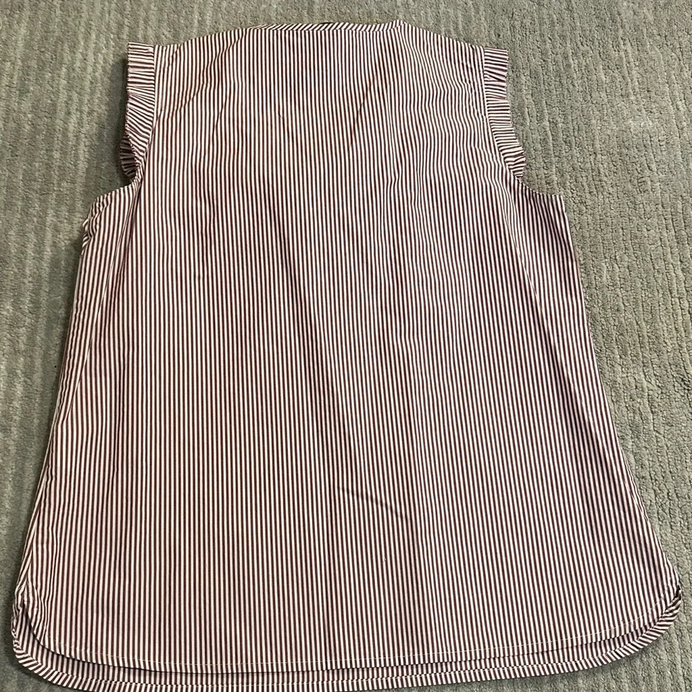 J. Crew Red and White Striped Blouse